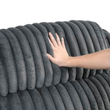 Lexicon Manual Glider Recliner Chair, Corduroy Manual Tab Pull Reclining Chair with Pillow Top Arms, Plush Cushions, Cozy Theater-Style Accent for Living Room/Bedroom, Easy Assembly, Dark Gray Lexicon