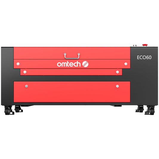 OMTech 60W CO2 Laser Engraver, 24x16 Inch Laser Engraving Cutting Machine, LightBurn Compatible Laser Engraver Cutter with 2 Way Pass Air Assist Water Pump for Wood Glass Leather More - WoodArtSupply