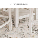 Signature Design by Ashley Erinberg Casual Counter Height Dining Table and 4 Armless Upholstered Bar Stools with Footrest and 2 Shelves, Set of 5, White & Light Gray Signature Design by Ashley