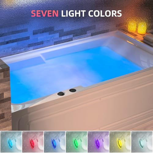 WOODBRIDGE 60" Alcove Acrylic Rectangular Whirlpool Heated Jetted Tub in White with Left Drain, Matte Black pop-up Drain Included BM6030L WOODBRIDGE