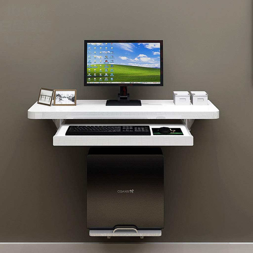 WZHONG Versatile Wall-Mounted Floating Desk – Elegant Space-Saving Solution for Home and Office - WoodArtSupply