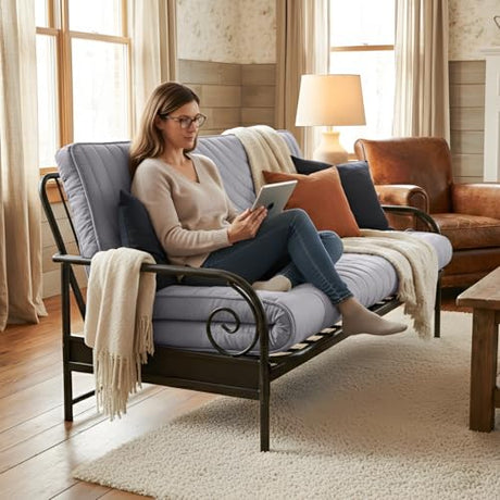 ZonLi Japanese Floor Mattress Futon Mattress Twin Size, Thicken Roll Up Tatami Mat Washable Cover, Portable & Foldable Floor Bed Mattress for Sleeping, Dormitory, Adult Kids ZonLi