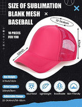 Tarpop 10 Pcs Sublimation Blank Trucker Hats Bulk Mesh Baseball Cap Polyester Mesh Trucker Hat for Men and Women (Bright Colors) Tarpop
