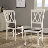 Crosley Furniture Shelby Dining Set with Table and Extension Leaf, 7-Piece (6 Chairs), Distressed White Crosley Furniture