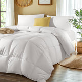 Shilucheng Goose Down Comforter Queen Size, 850+ Fill Power All Season Duvet Insert with 600TC Ultra-Soft Cotton Cover, 3D Baffle Box Design for Maximum Fluffiness (White,90x90 Inches) Shilucheng