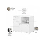 Bush Business Furniture Studio C Office Storage Cabinet with Drawers and Shelves, White (SCF130WHSU) Bush Business Furniture