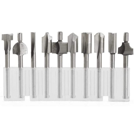Mesee 10Pcs HSS Router Bits 1/8"(3mm) Shank Carbide Engraving Bit Set Fit Rotary Tool Tools for DIY Woodworking Edge Grooving Carving Milling Trimming Mesee