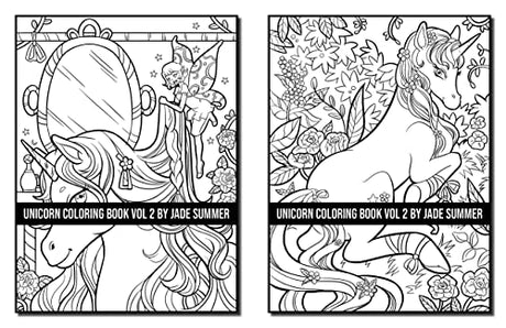 Unicorn Coloring Book: For Adults with Magical Unicorns, Beautiful Flowers, and Relaxing Fantasy Scenes (Volume 2) (Unicorn Coloring Books) WoodArtSupply