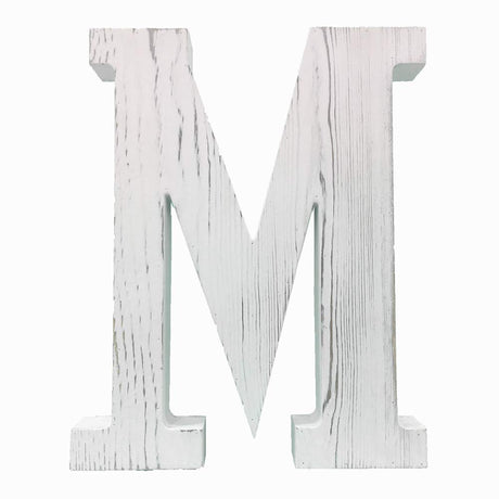 Extra Large Wood Decor Letters Wood Distressed White Letters DIY Block Words Sign Alphabet Free Standing Hanging for Home Bedroom Office Wedding Party (M) N\A