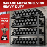 cynnda 4-Tier 60" W x 24" D x 60" H Garage Shelving Heavy Duty 2500LBS Garage Storage Rack Basement Warehouse Storage Shelves Units Adjustable Metal Shelf for Garages(Black) cynnda