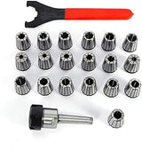 21pcs ER32 Spring Collet Set Spring Steel Chuck Tool MT2 Shank Wrench Spanner with Box for CNC Workholding Engraving Millling Machine Lathe Tool (MT2 ER32 M10) HYYKJ-US