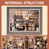 Book Nook Kit - 3D Wooden Puzzle with LED Switch Control & Wall-Mountable Frame，DIY Miniature House for Beginners，Bookshelf/Tabletop/Wall Decor for Craft Lovers，Dollhouse Gift (Lily Sewing Shop)