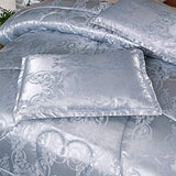 Raytrue-X Twin Comforter, Silver Silk Jacquard Bedding Comforter Sets, 3 Pieces Grey Lightweight Quilt, All Season Comforter for Twin Bed, Ultra Soft Microfiber, Matching 2 Pillow Shams, Twin/Twin XL Raytrue-X
