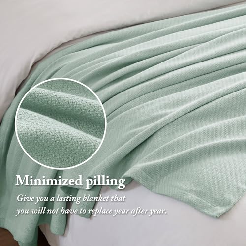 Madison Park Liquid Cotton Luxury Blanket Premium Soft Cozy 100% Ring Spun Cotton For Bed , Couch or Sofa, King, Sea Foam Madison Park