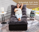 Hobestluk Sofa Couch Foam Sofa for Small Spaces Comfy Sofas with footrest Couch Recliner Small Sofas for Living Room, Bedroom, Apartment (Dark Grey)