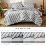 Regency Heights Reversible Striped King Comforter Set, Soft Microfiber Bedding Set with Double-Sided Stripes Design, Warm & Cozy for All-Seasons, 3-Piece Comforter and Shams Set King Size, Grey Regency Heights