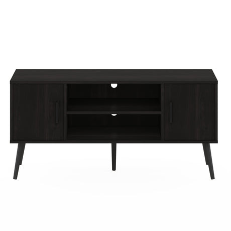 Furinno for 55 Inch TV, Entertainment Center with 2 Storage and Open Shelves, Mid Century TV Stand, Espresso Furinno