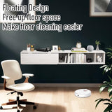 Pmnianhua 70'' Floating Desk with Storage Shelves,Wall Mounted Desk Laptop Computer Writing Study Table for Bedroom Small Space(White) Pmnianhua