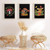 Crowye 5 Sets Mushroom Embroidery Kit Cross Stitch Kits for Beginners Cross Stitching Set for Adult DIY Stamped Starter Needlepoint with Thread Needle for Craft Lover