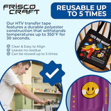 Frisco Craft Heat Transfer Vinyl Transfer Tape - Clear Iron-On Tape for Printable, Patterned HTV & Adhesive for Large & Small Projects, Heat Press, Reusable up to 5 Times, High Tack (12" x 50 ft) Frisco Craft
