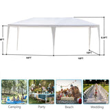 Generic 10/20/30ft Party Tent Wedding Patio Gazebo Outdoor Carport Canopy Shade with/Without Side Removable Walls, Party Wedding BBQ Events Tent (White,10x20ft (no Wall)) Generic