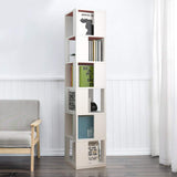 Rotating 6-Tier Freestanding Bookshelf - Modern Slim Storage Rack for Small Spaces 4HOMART Yvonne&F.L.A.M.
