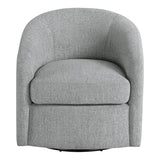 OSP Home Furnishings Bella Coastal Upholstered Barrel Swivel Chair, Dove Grey OSP Home Furnishings