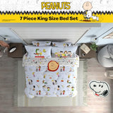 Peanuts® Charlie Brown, Snoopy & Gang Bedding, 7 Piece Super Soft Cozy Reversible Comforter and Sheet Set with Sham, King, (100% Official Licensed Product) by Franco Collectibles Franco