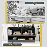 Tangkula 5-Cube Grey Open Bookshelf - Versatile 2-Tier Wooden Storage for Home and Kids Tangkula