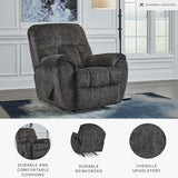 Signature Design by Ashley Rampant Casual Manual Rocker Recliner with Pillow-Top Arms, Gray Signature Design by Ashley