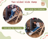 WoodandHearts Montessori Climbing Set - Foldable Triangle Climber with Slide, Ramp, Arch - Wooden Toddler Climbing Toys Indoor Playground Jungle Gym for Kids Age 2-8 Wood And Hearts