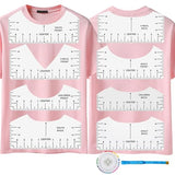 Jiehstu Tshirt Ruler Guide Vinyl Alignment, Transparent V-Neck/Round PVC Ruler for Alignment, Designs Pocket Logo, Fit for Heat Press, Alignment, Children Youth Adult, Front and Back Measurement Jiehstu