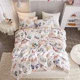 Ivellow Twin Duvet Cover Kids 100% Cotton Butterfly White for Cute Bedding Set 3Pcs Ultra Soft Breathable Patterned Cartoon Comforter Boys Girls Toddler Teen Ivellow