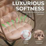 Econohome Hanging Egg Chair with Stand - Indoor/Outdoor Swing Hammock Chair with Plush, Washable Cushions, 350LBS Capacity, Ideal for Relaxation in Bedrooms, Balconies, Gardens, and Patios EconoHome