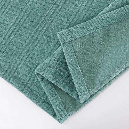 AMBERIS Bed Runner Single Layer Chenille Blue-Green, Modern Style Bed Scarves for Home Hotel Decorations (Pillowcases Sold Separately) AMBERIS