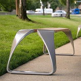 Garden Bench Outdoor Benches Weatherproof Park Bench Backless, Modern Outdoor Stainless Steel Leisure Chairs, Wooden Bench Chairs for Courtyard, Lawn, and Garden Metal Garden Bench(Size:120 * 45.5 * JHKJDS