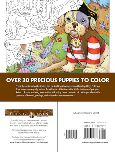 Creative Haven Playful Puppies Coloring Book: Relax & Find Your True Colors (Adult Coloring Books: Pets) Dover Publications