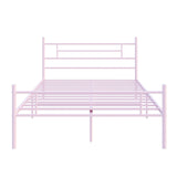 Novilla Queen Bed Frame with Headboard and Footboard, 14 Inch Metal Platform Bed Frame with Under Bed Storage, No Box Spring Needed, Strong Metal Slats Support, Pink Novilla