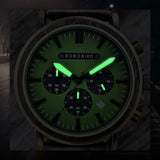 2win Engraved Wooden Watch Stylish Green Dial Design Personalized Wood Watches for Men Husband Boyfriend Fiancé Dad Customized Anniversary Birthday Watch (Custom Box Photo) 2win