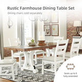 Signature Design by Ashley Valebeck Farmhouse Rectangular Extension Dining Table, Fits up to 8, White & Brown Signature Design by Ashley