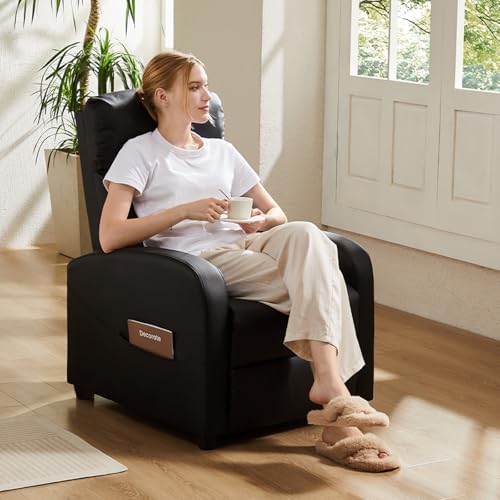 Sweetcrispy Massage Recliner Chair for Adults, Adjustable Home Theater Seating with Lumbar Support for Living Room, Modern Fabric Reclining, Grey Sweetcrispy