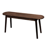 Cttasty Entryway Bench, Solid Wood Dining Bench, Midcentury End of Bed Bench w/Rounded Corner, Outdoor Bench w/Robust Construction, Bedroom Bench, Cttasty
