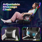 Homall Gaming Chair, Video Game Chair with Footrest and Massage Lumbar Support, Ergonomic Computer Chair Height Adjustable with Swivel Seat and Headrest (RGB Lvory) Homall