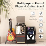 EASTROCK Guitar Stand & Record Player Table - 3-Tier Vinyl Record Storage for Acoustic, Electric Guitar, Bass, Speaker, Amp EASTROCK