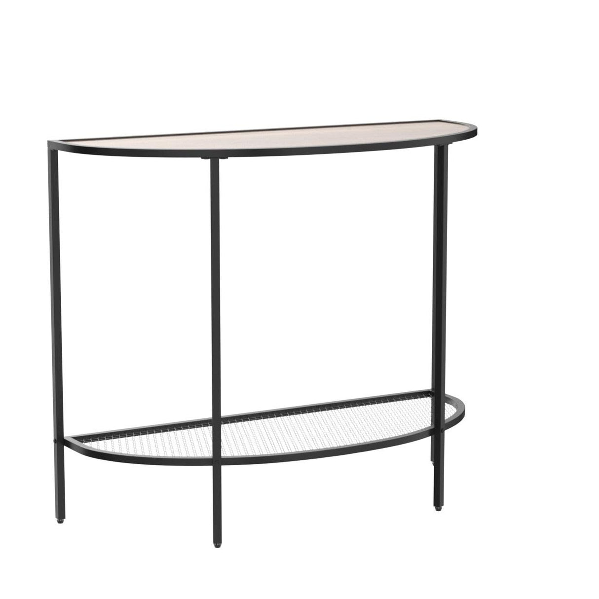 SAYGOER Console Table 2 Tier Narrow Entryway Table with Storage Half Moon Sofa Couch Table Mid Century Modern Small Entry Way Tables, Easy Assembly, Dark Walnut Top SAYGOER