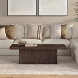 Henn&Hart 48" Wide Rectangular Coffee Table in Alder Brown, for Home, Living Room, Bedroom, Entertainment Room, Office Henn&Hart