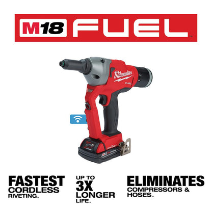 Milwaukee M18 Fuel ONE-Key 18-Volt Lithium-Ion Cordless Rivet Tool Kit - WoodArtSupply