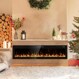 Eueiriup 2025Upgraded 72” Recessed and Wall Mounted Electric Fireplace, Ultra Thin Narrow Beleze Fire Places with Remote Control, Screen Control,Adjustable Flame Colors and Speed Eueiriup