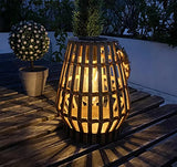 Hanging Solar Lantern Rattan Outdoor Lanterns for Patio Waterproof with Handle Large Bright Natural Bamboo Solar Table Lamp LED Lights Edison Bulb Design Decor for Wedding Yard Garden Farmhouse pearlstar