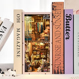 fifijoy Book Nook Kit, LED 3D Wooden Puzzle with Dust Cover, 460 Wooden Pieces, DIY Bookshelf Insert Decor Gifts for Book Lovers (Sewing Room)